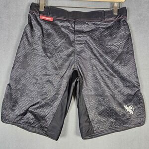 Hayabusa Shorts Mens Small Black Camo MMA‎ Grappling Training Elastic Drawstring